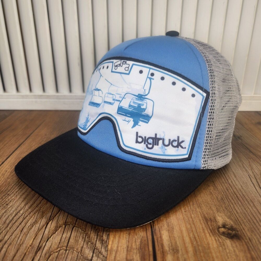 Bigtruck Brand Original Goggle Snapback Trucker Hat Cap Blue Black Skiing Winter